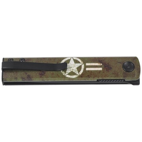 Nóż składany Fox Chnops UV Green Aluminium/UV Printing, Black Becut by Raven Knives Design (FX-543 M1)