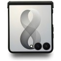 Guess nakładka HC Magnetic Ring Stand Grained PU Classic Logo do Samsung Galaxy Z Flip 8 beżowa