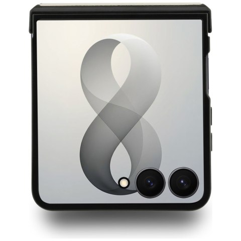 Guess nakładka HC Magnetic Ring Stand Grained PU Classic Logo do Samsung Galaxy Z Flip 8 beżowa