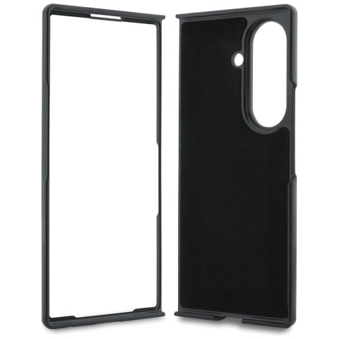 Guess nakładka HC Magnetic Ring Stand Grained PU Classic Logo do Samsung Galaxy Z Fold 8 Ultra beżowa