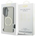 Guess nakładka HC Magnetic Ring Stand Grained PU Classic Logo do Samsung Galaxy Z Fold 8 Ultra beżowa