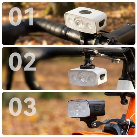 Lampka rowerowa Rockbros QC1200 przednia 1200 lm USB-C - biała