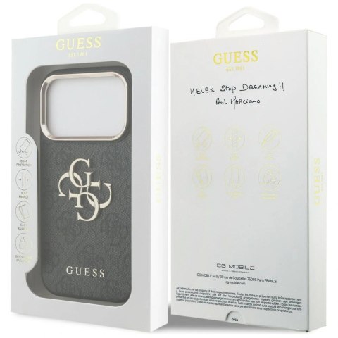 Etui Guess 4G Big 4G Classic Logo na iPhone 17 Pro / 18 Pro - czarno-złote