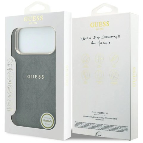 Etui Guess Embossed 4G Classic MagSafe na iPhone 17 Pro / 18 Pro - czarne