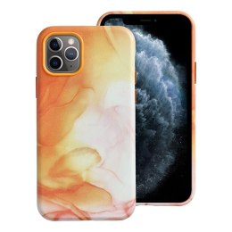 Futerał LEATHER MAG COVER kompatybilny z MagSafe do IPHONE 11 Pro orange splash