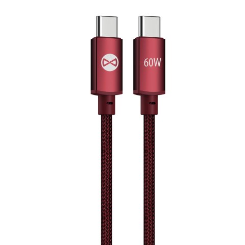 Forever kabel Vibe USB-C - USB-C 1,0 m 60W burgund