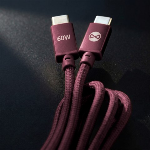 Forever kabel Vibe USB-C - USB-C 1,0 m 60W burgund