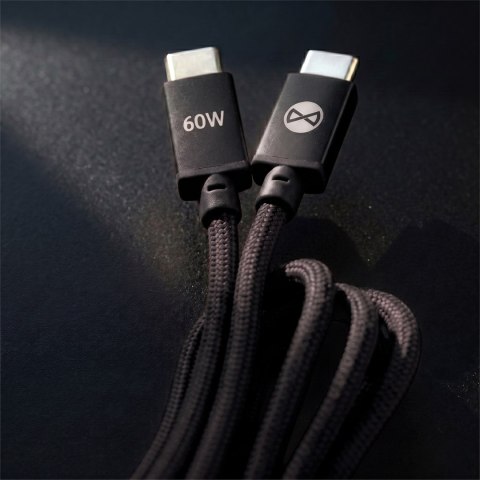 Forever kabel Vibe USB-C - USB-C 1,0 m 60W ciemny szary