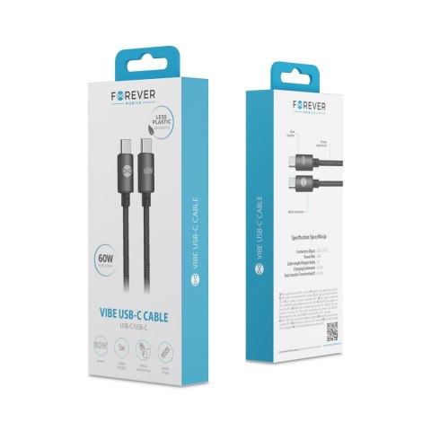 Forever kabel Vibe USB-C - USB-C 1,0 m 60W ciemny szary