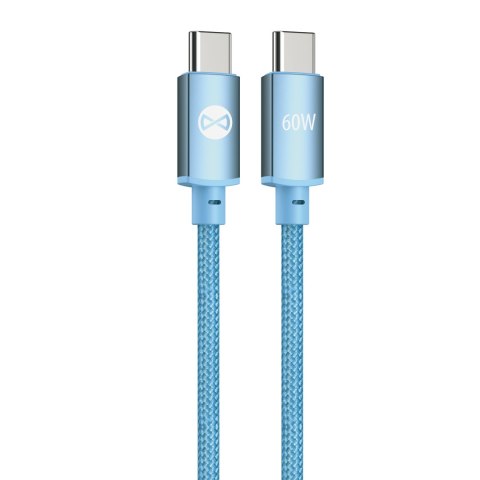 Forever kabel Vibe USB-C - USB-C 1,0 m 60W jasnoniebieski