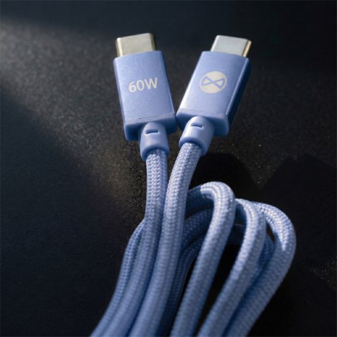 Forever kabel Vibe USB-C - USB-C 1,0 m 60W jasnoniebieski