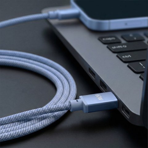 Forever kabel Vibe USB-C - USB-C 1,0 m 60W jasnoniebieski