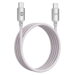 Forever kabel Vibe USB-C - USB-C 1,0 m 60W srebrny