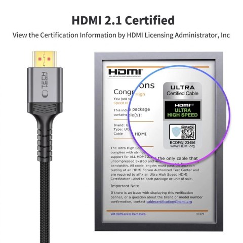 Kabel Tech-Protect UltraBoost HDMI 2.1 4K 120HZ / 8K 60HZ 200 cm - czarny