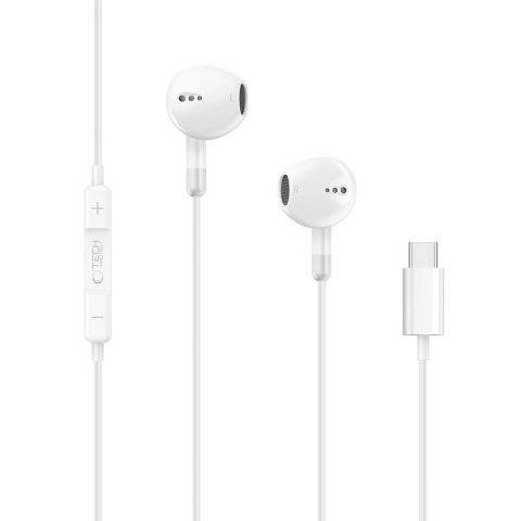Słuchawki przewodowe Tech-Protect Ultraboost Core G4 USB-C - białe