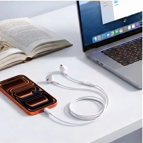 Słuchawki przewodowe Tech-Protect Ultraboost Core G4 USB-C - białe