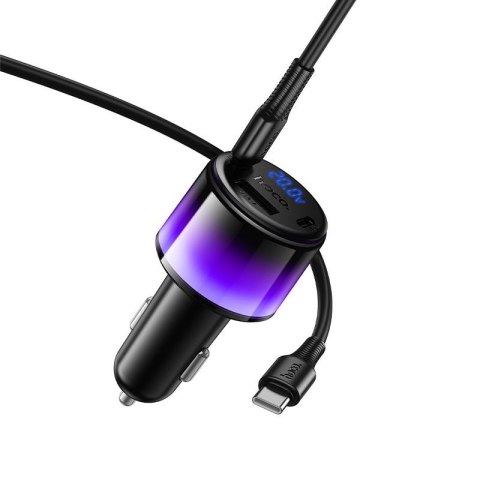 Ładowarka samochodowa Hoco USB A + 2x USB C QC3.0 PD 37W + kabel USB C do C Z69A czarna