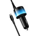 Ładowarka samochodowa Hoco USB A + 2x USB C QC3.0 PD 37W + kabel USB C do C Z69A czarna