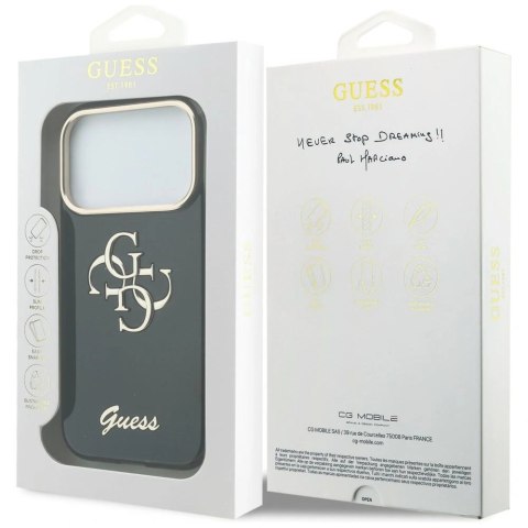 Etui Guess IML 4G Script Metal na iPhone 17 Pro / 18 Pro - czarne