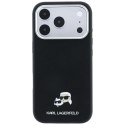 Etui Karl Lagerfeld Grained Heads Metal MagSafe na iPhone 17 Pro Max / 18 Pro Max -czarne