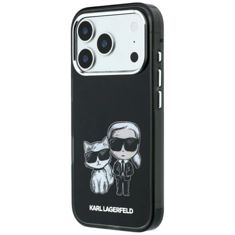 Etui Karl Lagerfeld Smooth Karl & Choupette Bodies Sketch MagSafe do iPhone 18 Pro / 17 Pro - czarne