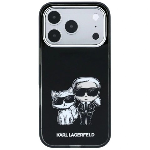 Etui Karl Lagerfeld Smooth Karl & Choupette Bodies Sketch MagSafe do iPhone 18 Pro / 17 Pro - czarne