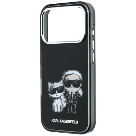 Etui Karl Lagerfeld Smooth Karl & Choupette Bodies Sketch MagSafe do iPhone 18 Pro / 17 Pro - czarne