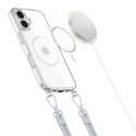 Etui Tech-Protect Flexair Chain MagSafe na iPhone 16 - przezroczyste + 2 smycze (różowa i szara)