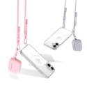Etui Tech-Protect Flexair Chain MagSafe na iPhone 16 - przezroczyste + 2 smycze (różowa i szara)