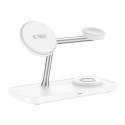 Ładowarka bezprzewodowa Tech-Protect QI15W-A45 3w1 z MagSafe do urządzeń Apple - biała