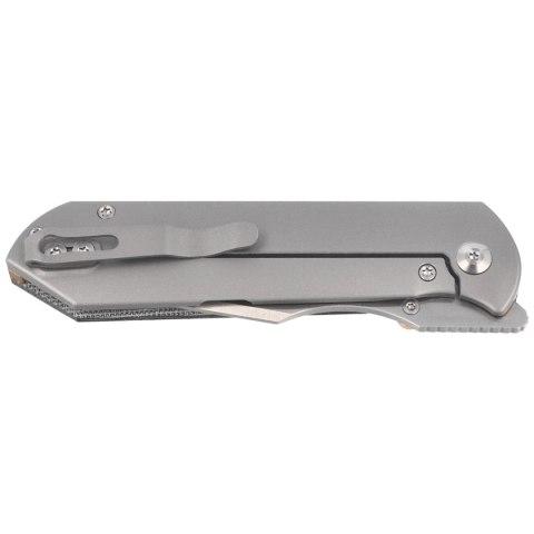 Nóż składany Kizer Harpoon Fold Gray Titanium / Black Norplex UltreX Micarta, Satin Elmax by Maverick Customs (Ki4784A2)