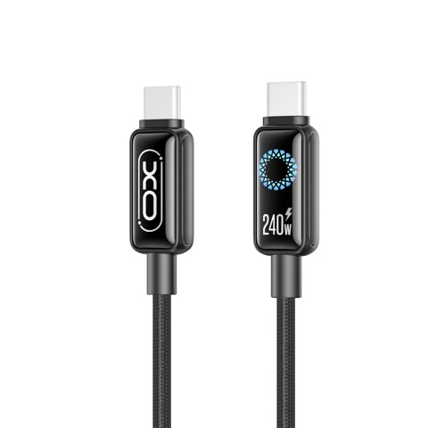 XO kabel NB-Q312B PD USB-C - USB-C 2,0m 240W czarny z LED