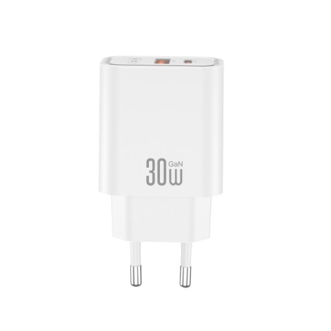 XO ładowarka sieciowa CE42 PD 30W 1x USB-C 1x USB biała + kabel USB-C - USB-C