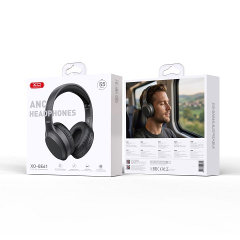 XO słuchawki Bluetooth BE61 czarne nauszne ANC