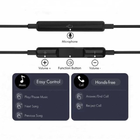 Słuchawki przewodowe Tech-Protect Ultraboost Core G3 USB-C - czarne