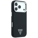 Etui Guess Grained Triangle Logo MagSafe na iPhone 17 Pro / 18 Pro - czarne