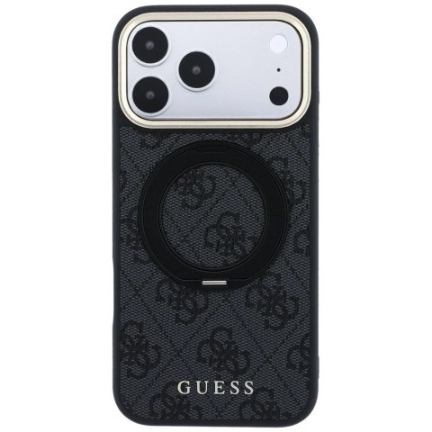 Etui Guess Ring Stand 360 4G Classic Logo MagSafe na iPhone 17 Pro Max / 18 Pro Max - czarne