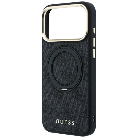 Etui Guess Ring Stand 360 4G Classic Logo MagSafe na iPhone 17 Pro Max / 18 Pro Max - czarne