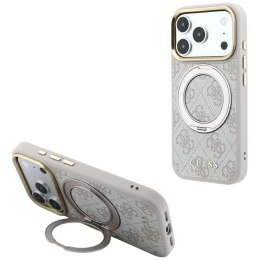 Etui Guess Ring Stand 360 4G Classic Logo MagSafe na iPhone 17 Pro Max / 18 Pro Max - różowe