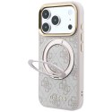 Etui Guess Ring Stand 360 4G Classic Logo MagSafe na iPhone 17 Pro Max / 18 Pro Max - różowe