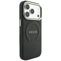 Etui Guess Saffiano Peony & Ring MagSafe na iPhone 17 Pro / 18 Pro - czarne