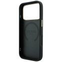 Etui Guess Saffiano Peony & Ring MagSafe na iPhone 17 Pro Max / 18 Pro Max - czarne