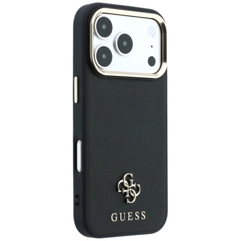 Etui Guess Saffiano Small 4G & Classic Logo MagSafe na iPhone 17 Pro Max / 18 Pro Max - czarne