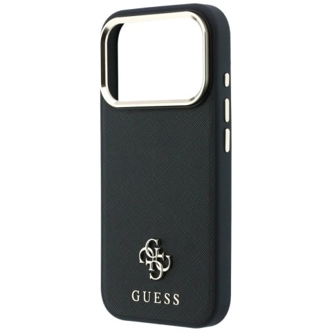 Etui Guess Saffiano Small 4G & Classic Logo MagSafe na iPhone 17 Pro Max / 18 Pro Max - czarne