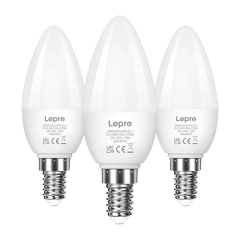 Żarówka LED LEPRO 600059-WW-EU-3 E14 C37 4,2W (40W) 470lm 2700K ciepła 250° 3 szt.