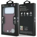 BMW futerał do IPHONE 18 Pro Max/17 Pro Max kompatybilny z MagSafe (Carbon Metal Logo) bordowy