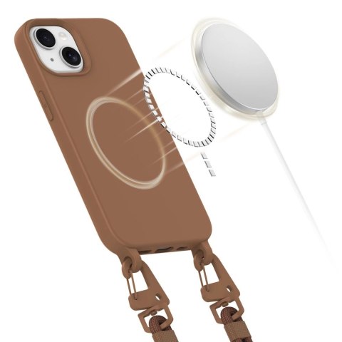 Etui Tech-Protect MagNecklace MagSafe na iPhone 15 - brązowe