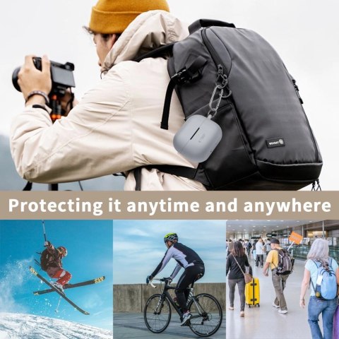 Etui Tech-Protect Silicone Hook na Samsung Galaxy Buds 3 / 3 Pro - brązowe