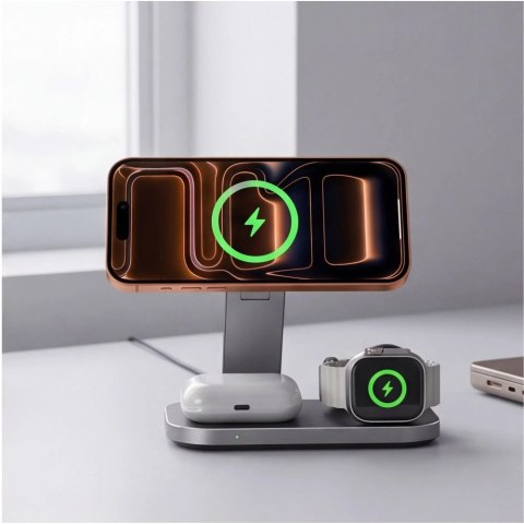 Ładowarka indukcyjna Tech-Protect A52 3in1 MagSafe 25W QI2.2 - czarna