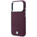 BMW futerał do IPHONE 18 Pro/17 Pro kompatybilny z MagSafe (Sign Inclined Deboss Letters) bordowy